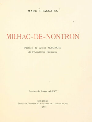 cover image of Milhac-de-Nontron